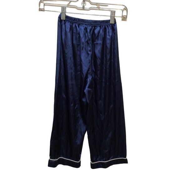 SATIN Pajama Pants Size 140 Navy Blue - Picture 2 of 3